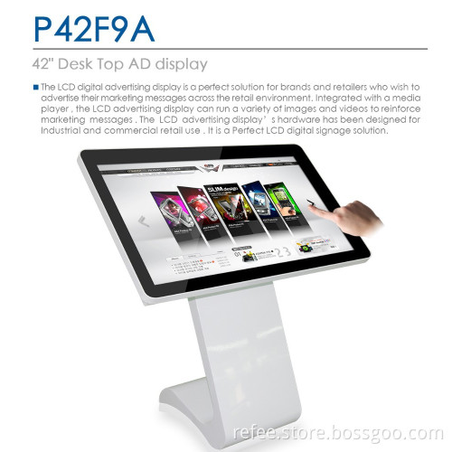 42 inch self-service interactive slim touch screen kiosk with all in one and beautiful design